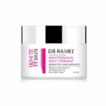 Dr. Rashel Whitening Day Cream SPF 20 with arbutin and niacinamide in white jar on plain background