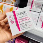 Close-up of Dr. Rashel Whitening Day Cream box showing SPF 20 and skin brightening details