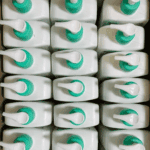 op view of multiple CeraVe Foaming Cleanser pump bottles arranged in a box