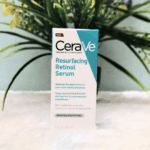 CeraVe Resurfacing Retinol Serum box highlighting post acne marks treatment with ceramides and niacinamide