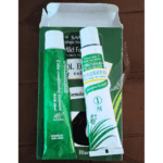 Savol Ecologic hair colourant kit showing colour conditioner tube and developer tube inside open box