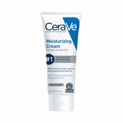 CeraVe Moisturizing Cream for normal to dry skin 236ml tube with ceramides and hyaluronic acid