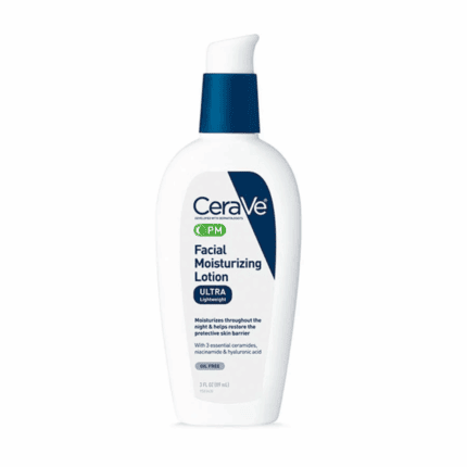 CeraVe PM Facial Moisturizing Lotion ultra lightweight night moisturizer bottle