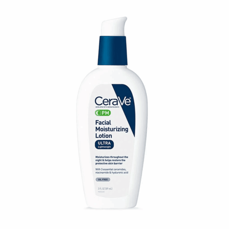 CeraVe PM Facial Moisturizing Lotion ultra lightweight night moisturizer bottle