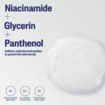 Cetaphil Gentle Skin Cleanser ingredient graphic highlighting niacinamide glycerin and panthenol for skin barrier protection