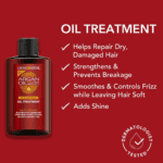 Creme of Nature Argan Oil from Morocco oil treatment showing benefits for dry damaged hair frizz control and shine