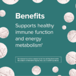 Webber Naturals B12 5000 mcg benefits graphic highlighting immune function and energy metabolism support
