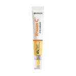 Garnier Vitamin C brightening eye cream tube with precision applicator for dark circles and dull under eyes