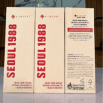 K-Secret Seoul 1988 Retinal Liposome 2% + Black Ginseng Serum 30ml box packaging displayed on a store counter showing front and back details.