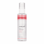 Medicube PDRN Pink Glutathione Serum Mist 100ml bottle with clear cap and pink gradient serum inside on a light background.