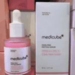 Medicube PDRN Pink Peptide Serum 30ml bottle with product packaging box.